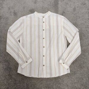 Eligo Boy's Button Down Shirt in Cream Golden Bohemian Boho 100% Cotton NEW